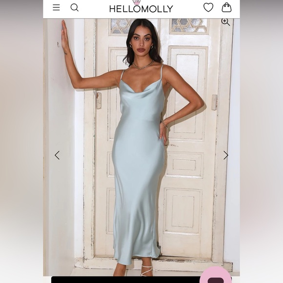 SATIN MAXI DRESS - Picture 1 of 7
